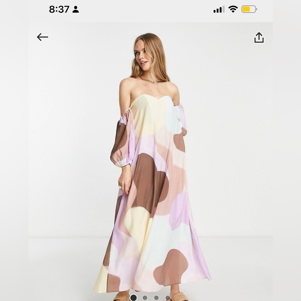 ASOS Design Crinkle Trapeze Maxi Dress